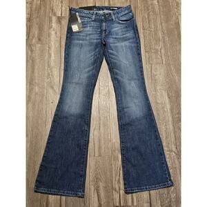 William Rast Jeans Womens 28 Bootcut Dark Wash Low Rise Stretch Distressed 28x34